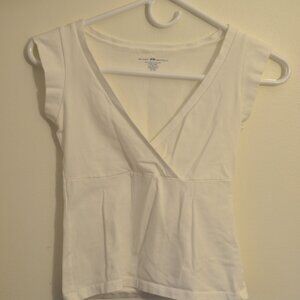 Brandy Melville White V Neck Tee